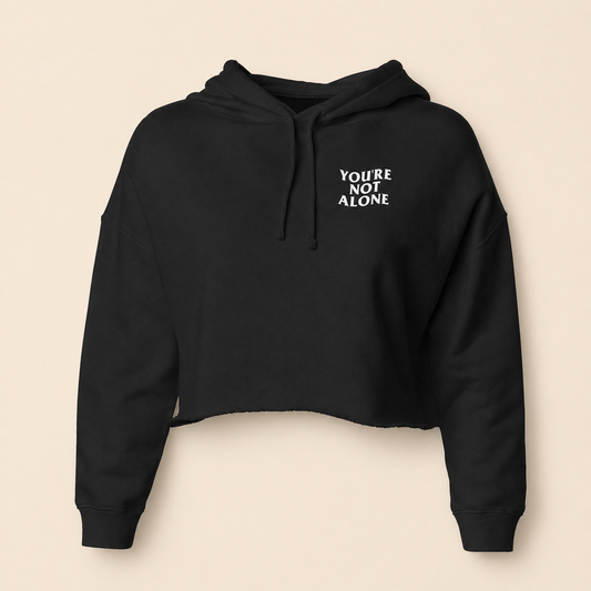 YNA WAVE CROPPED HOODIE - BLACK