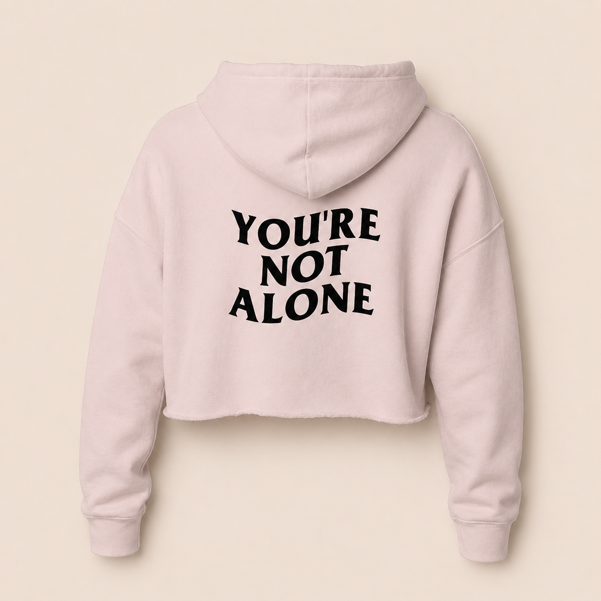 YNA WAVE CROPPED HOODIE - WHITE, PINK, GREY