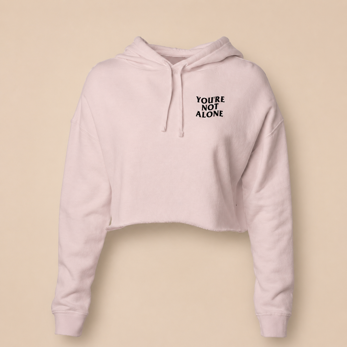 YNA WAVE CROPPED HOODIE - WHITE, PINK, GREY