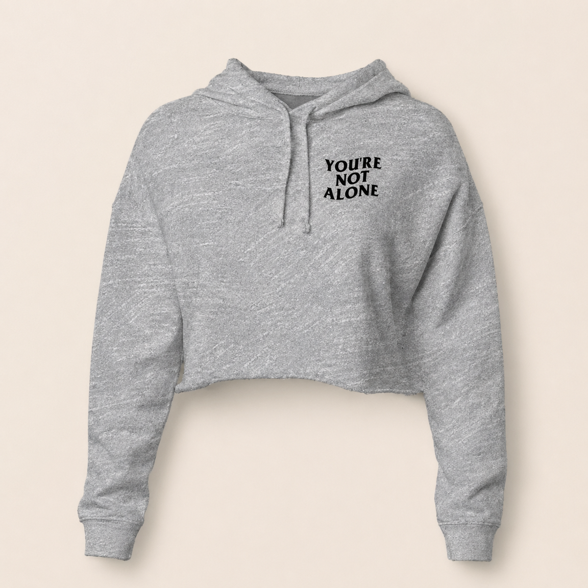 YNA WAVE CROPPED HOODIE - WHITE, PINK, GREY