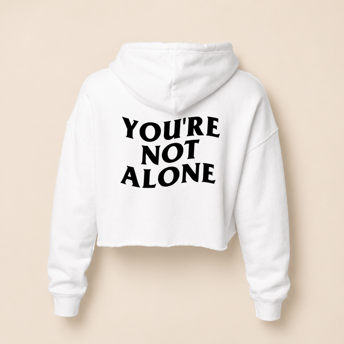 YNA WAVE CROPPED HOODIE - WHITE, PINK, GREY