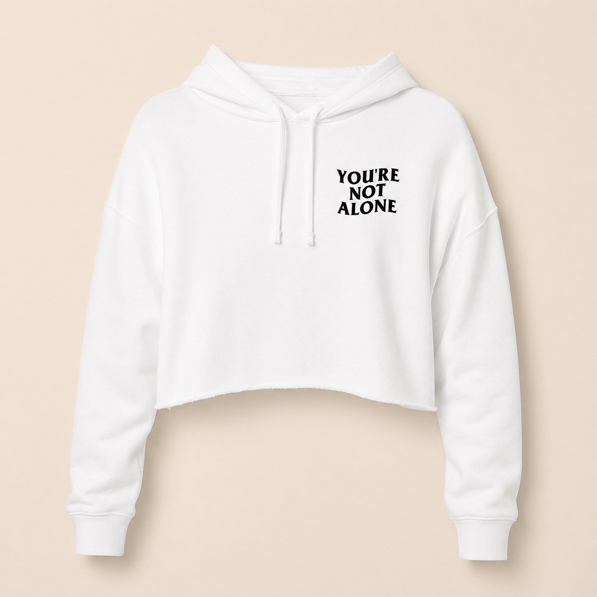 YNA WAVE CROPPED HOODIE - WHITE, PINK, GREY