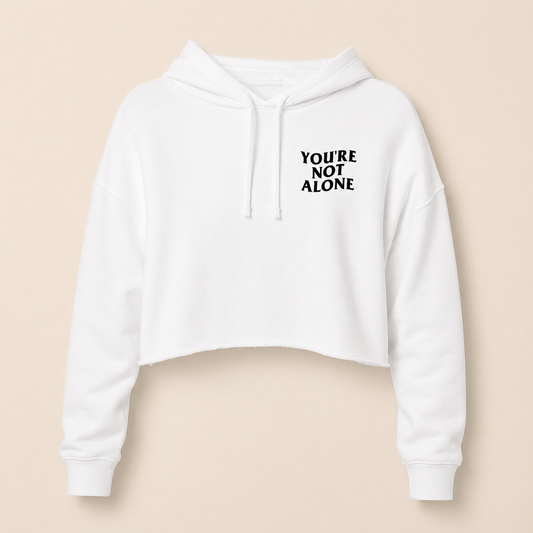 YNA WAVE CROPPED HOODIE - WHITE, PINK, GREY
