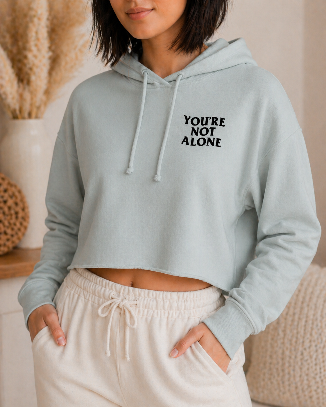 YNA WAVE & FLOWER HOODIE - TEAL