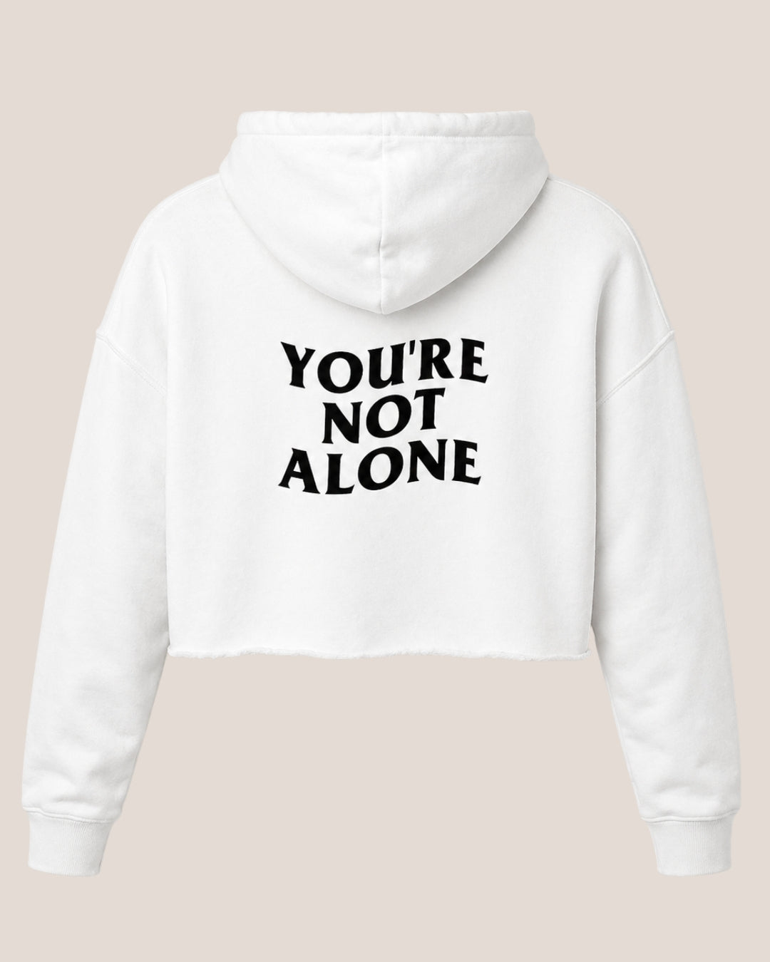 YNA FLOWER & WAVE CROPPED HOODIE - WHITE