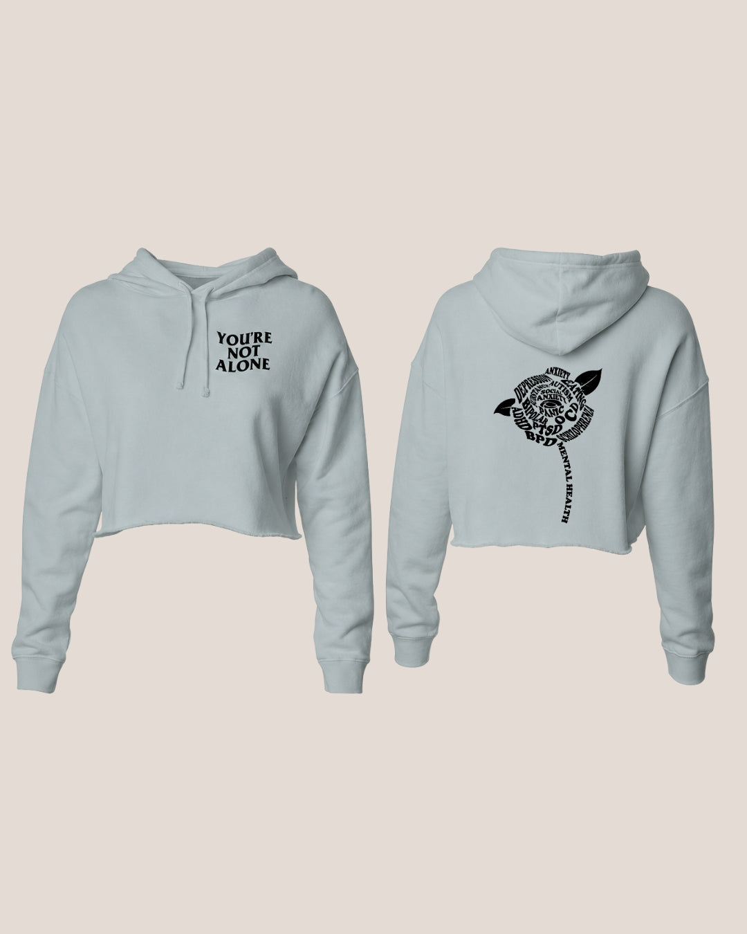 YNA WAVE & FLOWER HOODIE - TEAL
